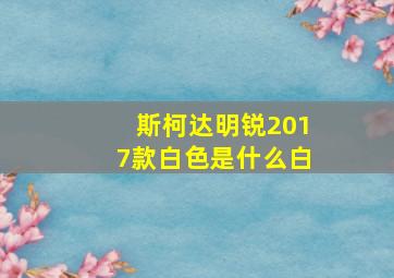 斯柯达明锐2017款白色是什么白