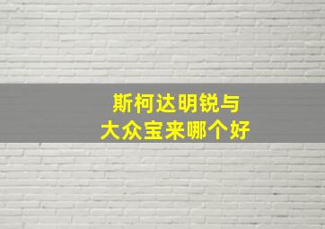 斯柯达明锐与大众宝来哪个好