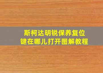 斯柯达明锐保养复位键在哪儿打开图解教程