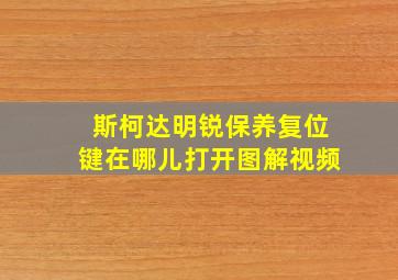 斯柯达明锐保养复位键在哪儿打开图解视频