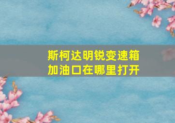 斯柯达明锐变速箱加油口在哪里打开