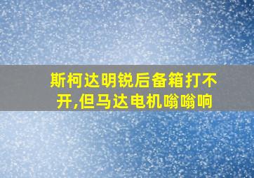 斯柯达明锐后备箱打不开,但马达电机嗡嗡响