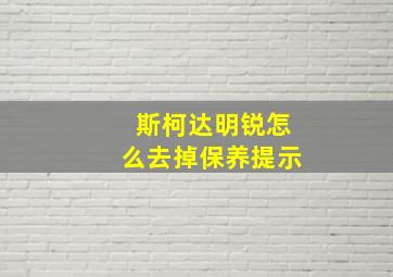 斯柯达明锐怎么去掉保养提示