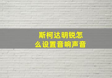 斯柯达明锐怎么设置音响声音