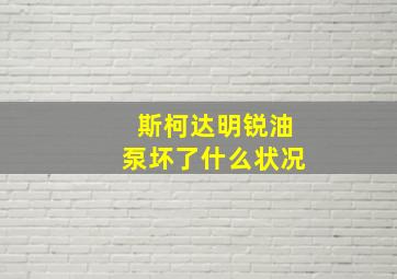 斯柯达明锐油泵坏了什么状况