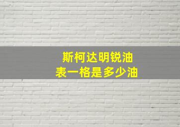 斯柯达明锐油表一格是多少油