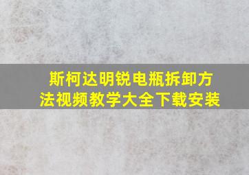 斯柯达明锐电瓶拆卸方法视频教学大全下载安装