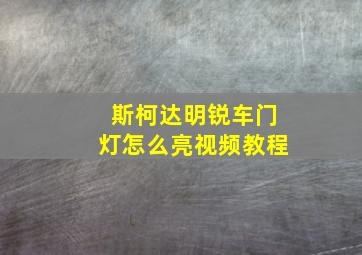 斯柯达明锐车门灯怎么亮视频教程