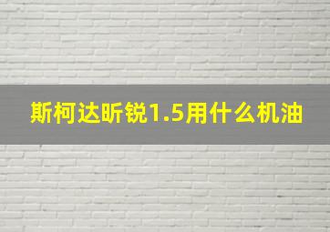 斯柯达昕锐1.5用什么机油