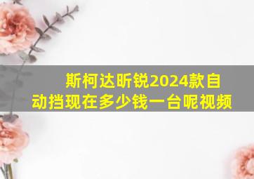 斯柯达昕锐2024款自动挡现在多少钱一台呢视频