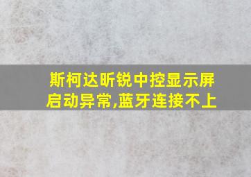 斯柯达昕锐中控显示屏启动异常,蓝牙连接不上