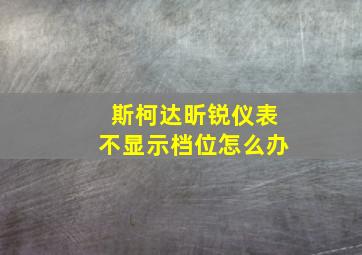 斯柯达昕锐仪表不显示档位怎么办