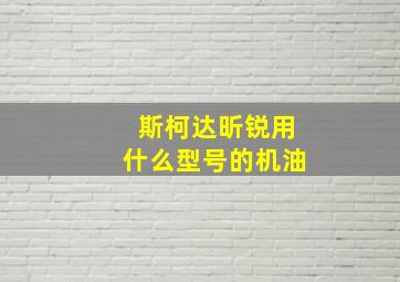 斯柯达昕锐用什么型号的机油