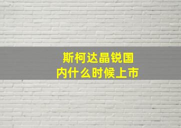 斯柯达晶锐国内什么时候上市