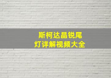 斯柯达晶锐尾灯详解视频大全