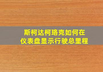 斯柯达柯珞克如何在仪表盘显示行驶总里程