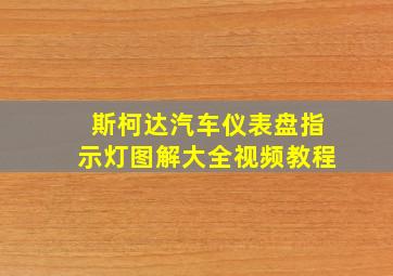 斯柯达汽车仪表盘指示灯图解大全视频教程