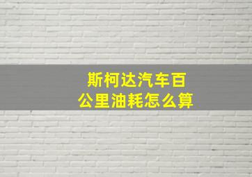 斯柯达汽车百公里油耗怎么算