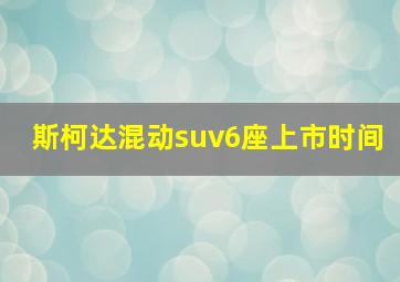 斯柯达混动suv6座上市时间