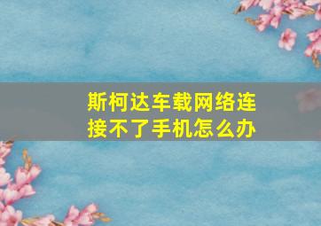 斯柯达车载网络连接不了手机怎么办