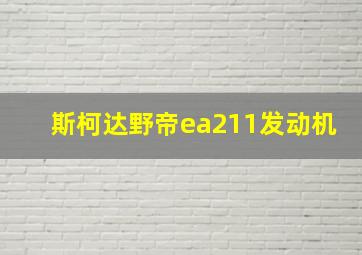 斯柯达野帝ea211发动机