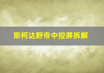 斯柯达野帝中控屏拆解