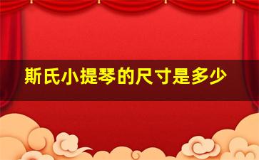 斯氏小提琴的尺寸是多少