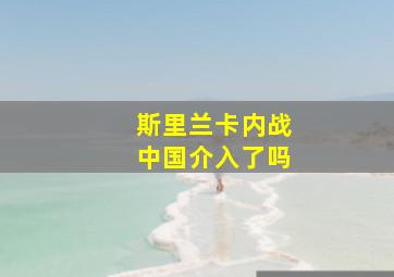 斯里兰卡内战中国介入了吗