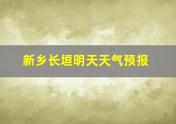 新乡长垣明天天气预报