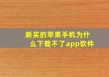 新买的苹果手机为什么下载不了app软件