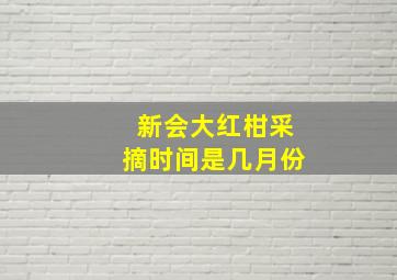 新会大红柑采摘时间是几月份