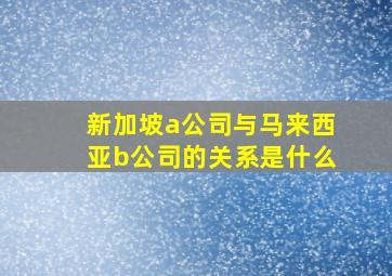 新加坡a公司与马来西亚b公司的关系是什么