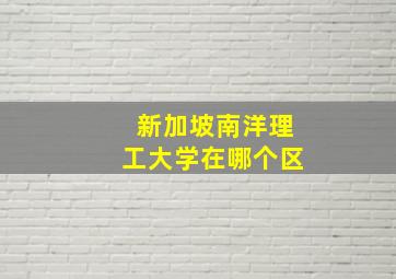 新加坡南洋理工大学在哪个区