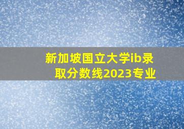 新加坡国立大学ib录取分数线2023专业