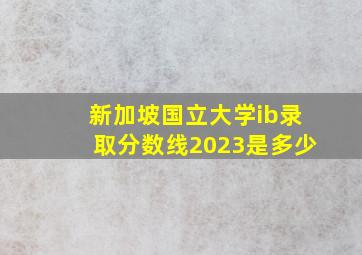 新加坡国立大学ib录取分数线2023是多少