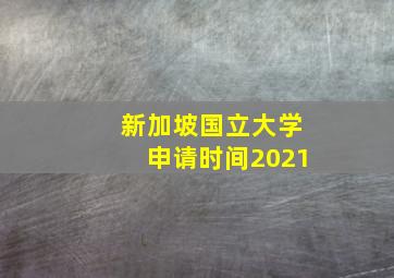 新加坡国立大学申请时间2021