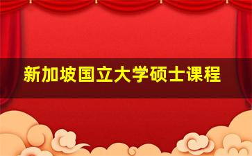 新加坡国立大学硕士课程