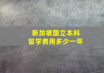 新加坡国立本科留学费用多少一年