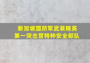 新加坡国防军武装精英第一突击营特种安全部队