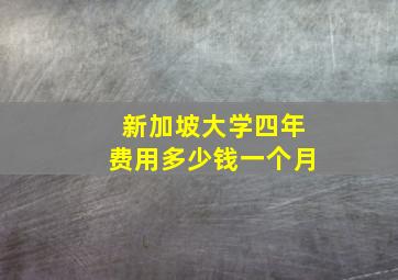 新加坡大学四年费用多少钱一个月