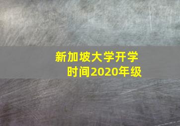 新加坡大学开学时间2020年级