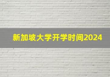 新加坡大学开学时间2024