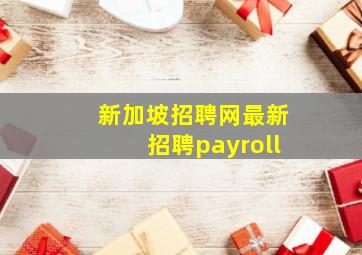 新加坡招聘网最新招聘payroll