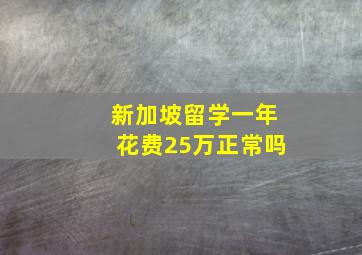 新加坡留学一年花费25万正常吗