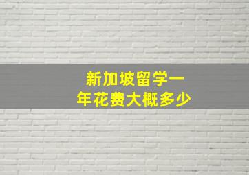 新加坡留学一年花费大概多少