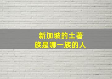 新加坡的土著族是哪一族的人