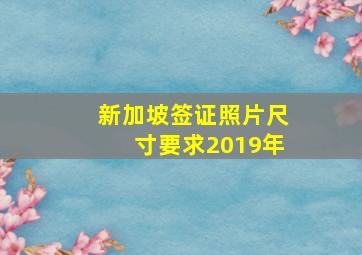 新加坡签证照片尺寸要求2019年