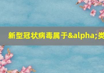 新型冠状病毒属于α类