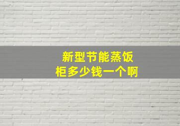 新型节能蒸饭柜多少钱一个啊