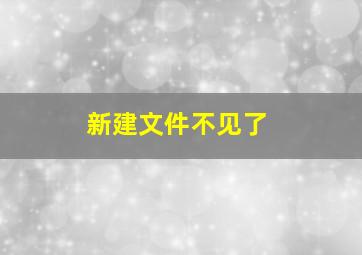 新建文件不见了